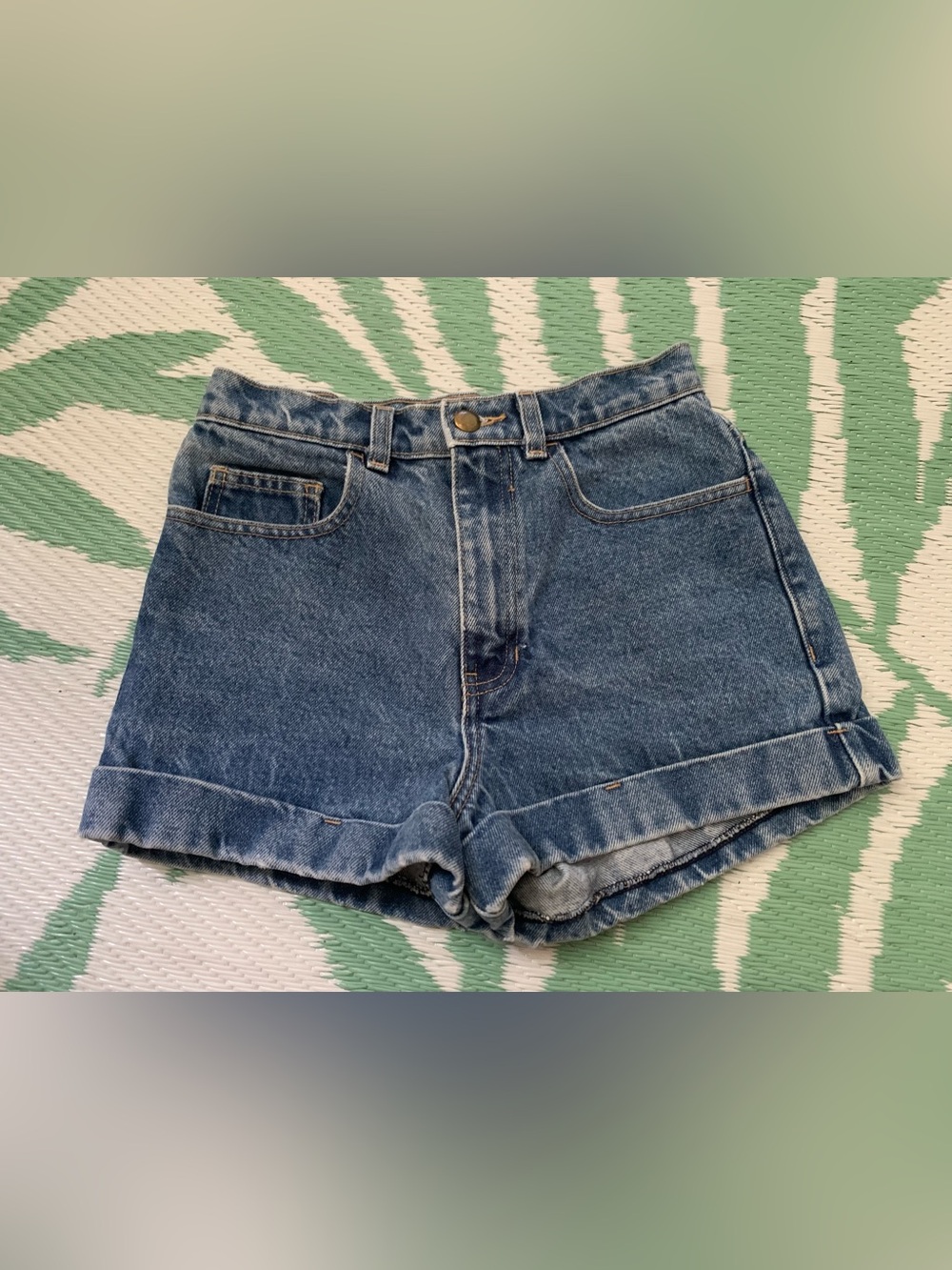 American apparel high-rise denim shorts